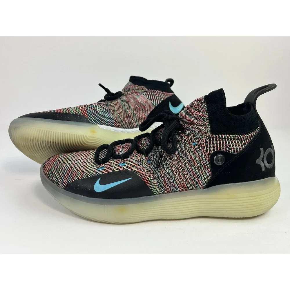 Nike KD 11 Size 8.5 Men Flyknit Fruity Pebble AO2604-001 Low Top Shoes Sneakers